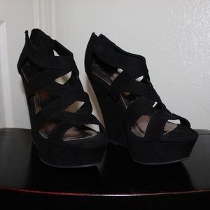 Black Suede Wedges